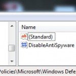 Win7 Registry Pfad Defender