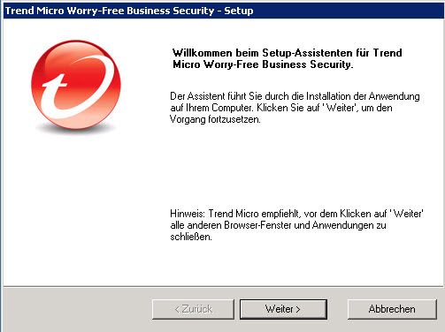 Trend Micro Worry-Free Install