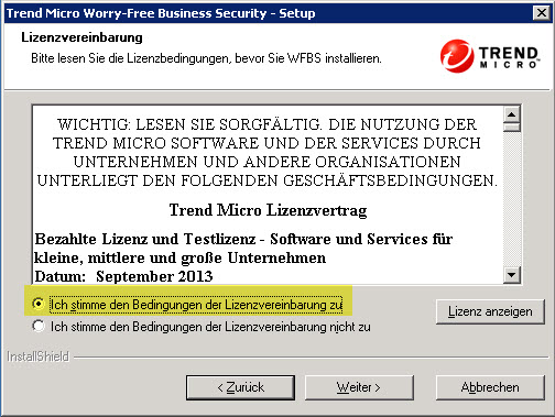 Trend Micro Worry-Free Install