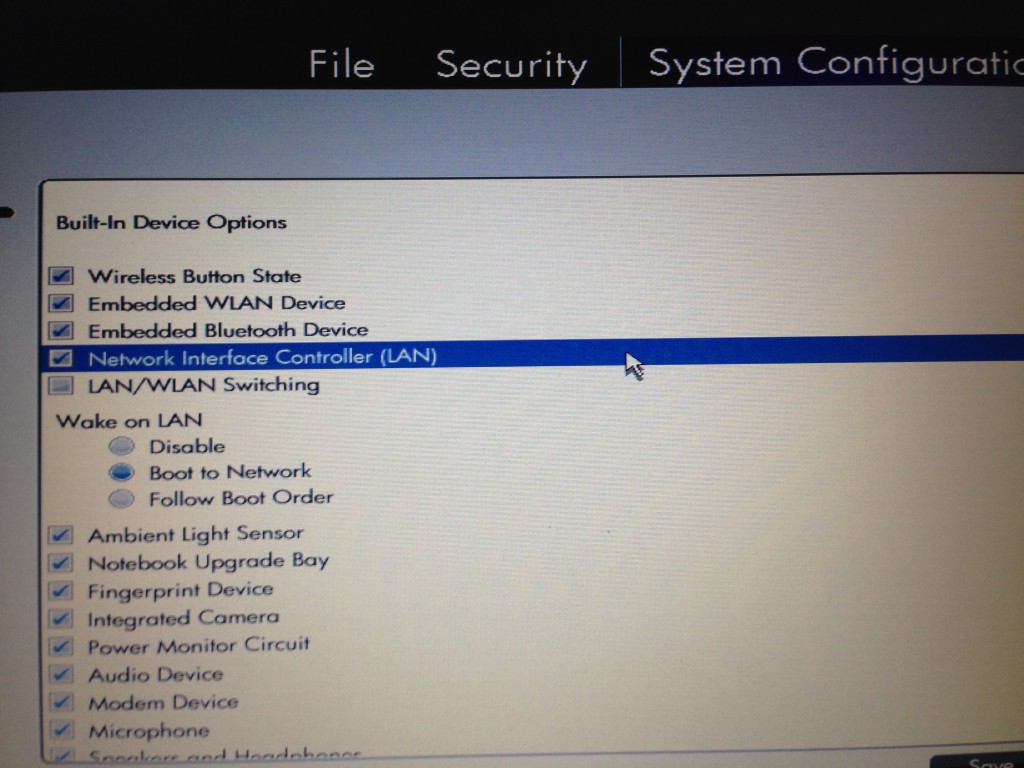 HP 8460p Netzwerkkarte im Bios aktivieren oder deaktivieren TASTEOFIT