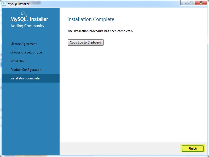 Windows7 Oracle MySQL Install