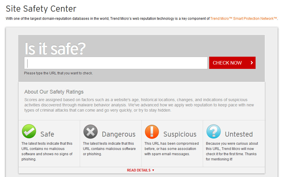 Trend Micro Site Safety Center TASTEOFIT