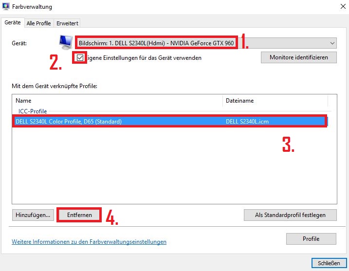 Windows 10 - Gelbstich in der Windows Fotoanzeige entfernen 7 Windows10 Farbprofil Einstellungen