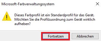 Windows10 Farbprofil Einstellungen