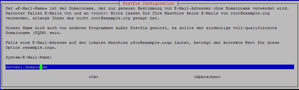 Postfix Mail Name