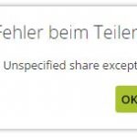 Nextcloud Fehler beim Teilen