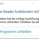 Adobe Reader 11 Crash Meldung