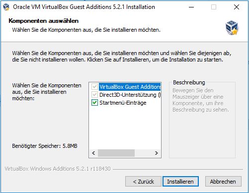 VirtualBox Gast Additions Step3