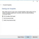 VirtualBox VM Disk Typ