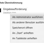 Eingabeaufforderung als Administrator