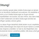 WordPress 4.9 Warnung bei Liveänderung