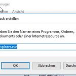 Windows 10 1709 Task explorer.exe starten