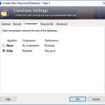 KeePass Setting Compression