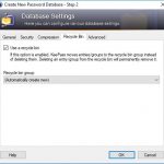 KeePass Setting Recycle Bin