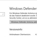 Microsoft Defender Version anzeigen