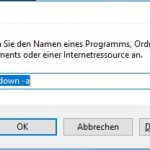 Windows 10 Ausführen shutdown -a