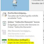 MS Outlook 2016 Archivordner erstellen