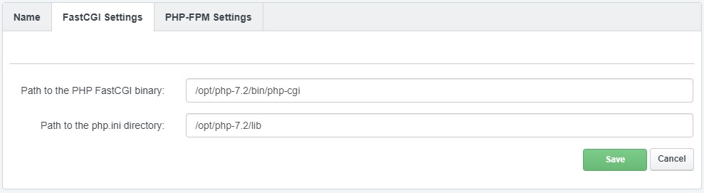 ISPConfig Add PHP 7.2 FastCGI Paths