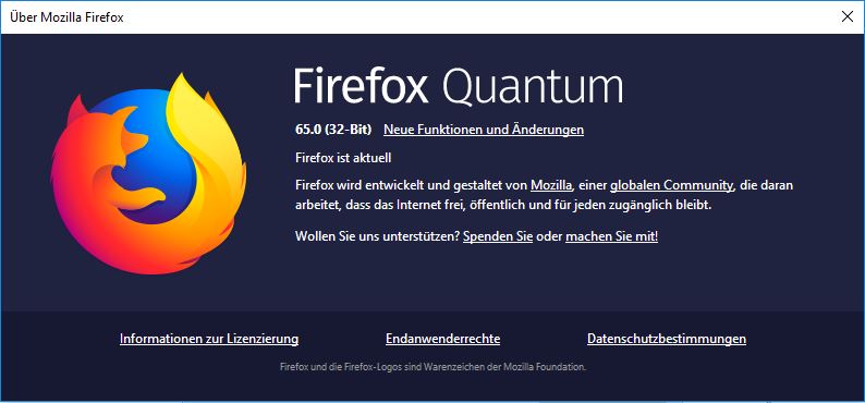 Firefox Quantum Sicherheits und Bugfix Release 65.0 2 Mozilla Firefox Quantum 65.0