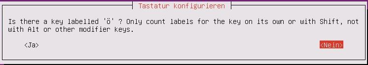 Ubuntu Server Installation - Tastatur