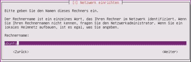 Ubuntu Server Installation - Hostname