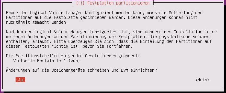 Ubuntu Server Installation - Ubuntu Server Installation - Partitionierung