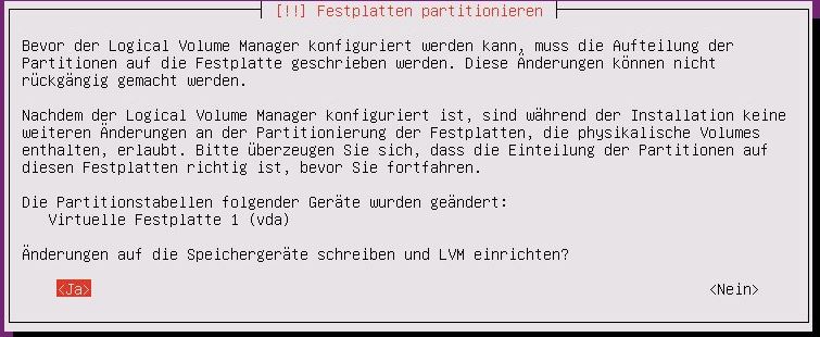 Ubuntu Server Installation - Ubuntu Server Installation - Partitionierung