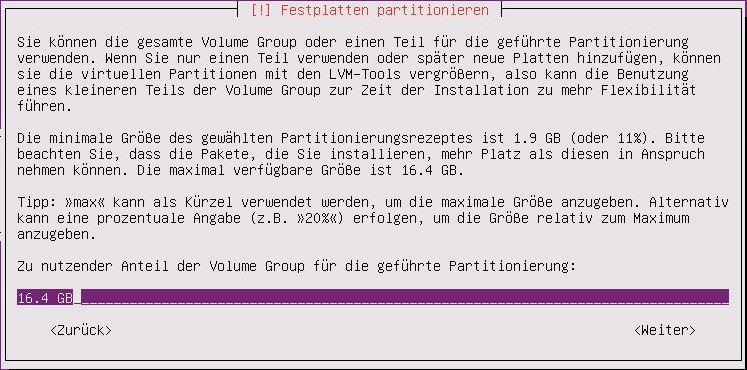 Ubuntu Server Installation - Ubuntu Server Installation - Partitionierung