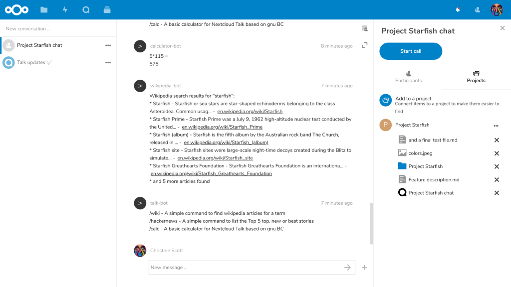 Nextcloud 16 Talk