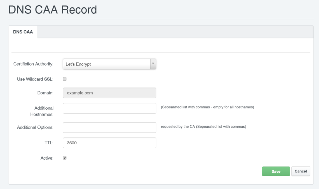 ISPConfig 3.1.14p1 veröffentlicht 3 ISPConfig CAA Record