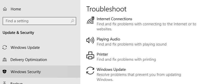 Windows 10 Troubleshoot Updates