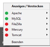 XAMPP Tray Menü