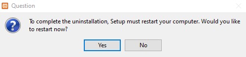 XAMPP unter Windows 10 aktualisieren 9 XAMPP Deinstall Reboot