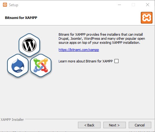 XAMPP Installation Bitnami Hinweis
