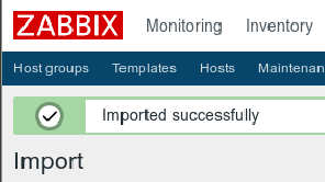 Zabbix Template Import Successfull