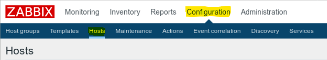 Zabbix Configuration Hosts