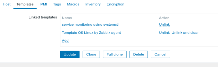 Zabbix monitoring systemctl Services 11 Zabbix Host Update