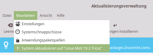 Linux Mint 19 Aktualisierungsverwaltung