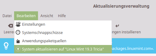 Linux Mint Upgrade 18.3 Sylvia auf 19.x 7 Linux Mint 19 Aktualisierungsverwaltung