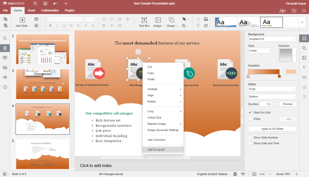 only office 5 5 praesentation layout