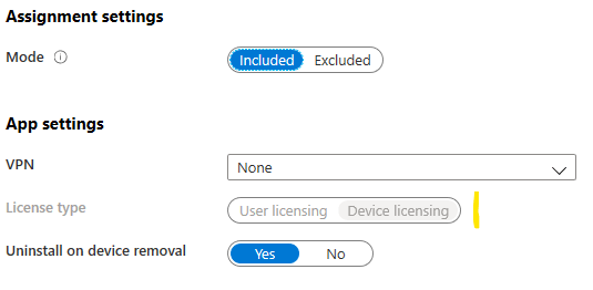Microsoft Intune - Devicemanagement VPP App 0x87D13B92 6 Intune App Licensing Typ