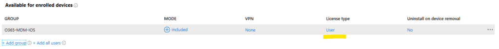 Microsoft Intune - Devicemanagement VPP App 0x87D13B92 3 Intune App Licensing Type User