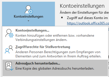 Outlook Adressbuch herunterladen