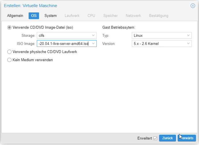 Ubuntu Server 20.04 LTS unter Proxmox VE installieren 4 image 4