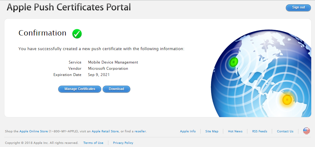 Apple Push Certificat Success