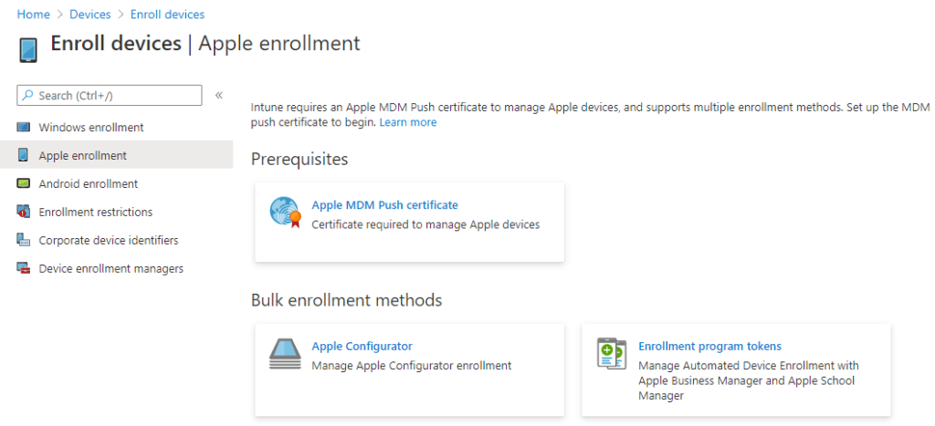 Intune - Apple Enrollment Program Tokens