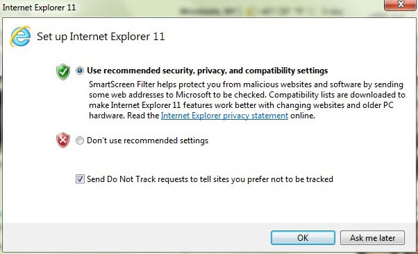 Internet Explorer First Run