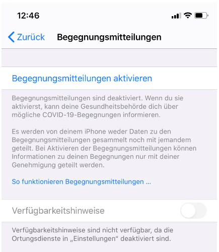 iOS 13.7 Covid-19 WarnApp