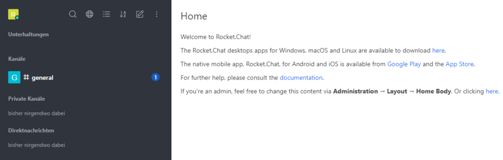 Rocket.Chat - First Run