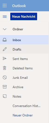 Exchange - Mailbox - Sharedmailbox Sprache ändern 2 Outlook App OWA - Sprache englisch